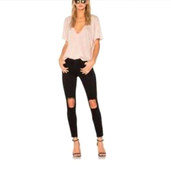 Frame Le Skinny De Jeanne Ankle Crop Jeans in Lord Noir Black Distressed 27 (4) - Picture 13 of 13